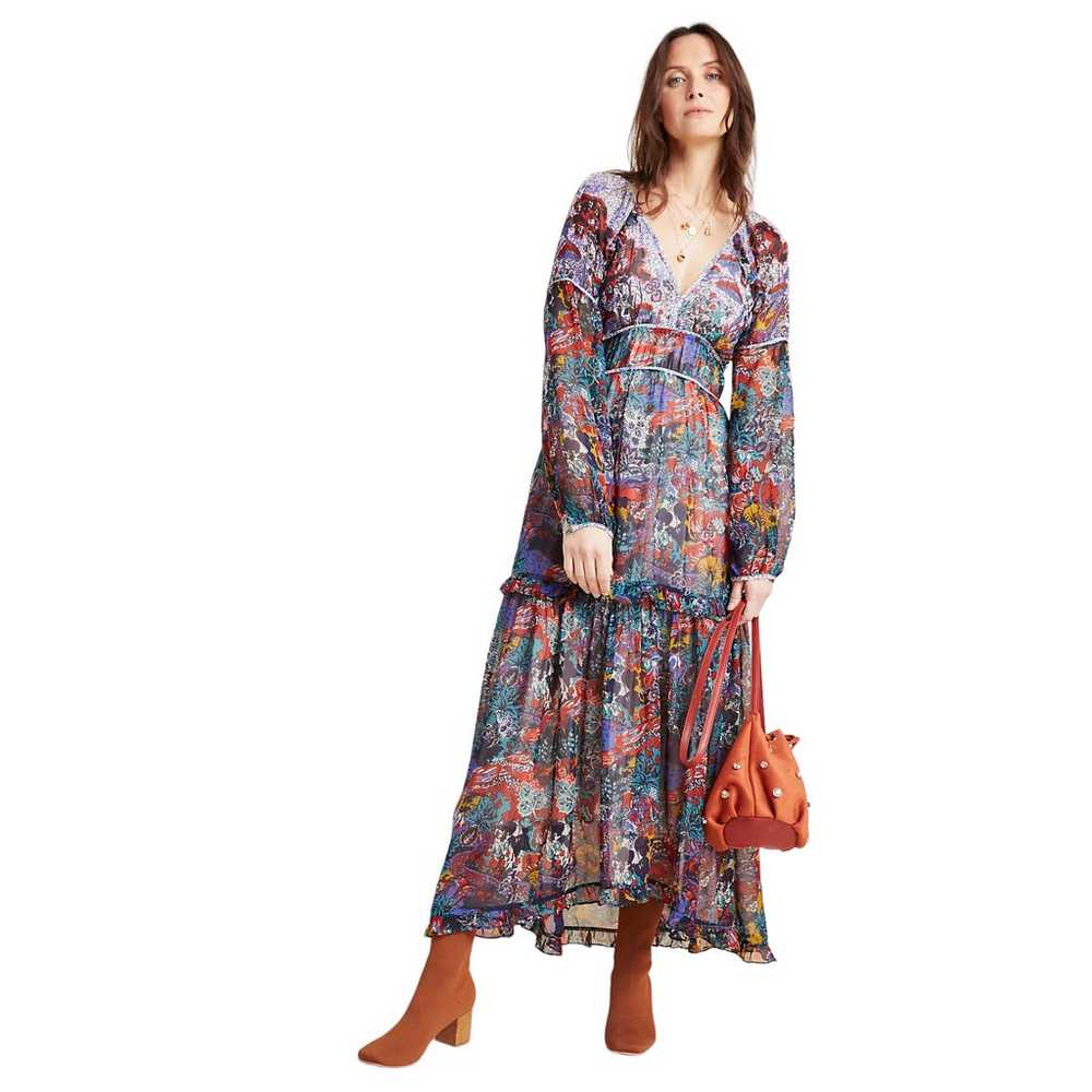 Anthropologie Maeve Annabella Boho Tiered Maxi Dr… - image 1