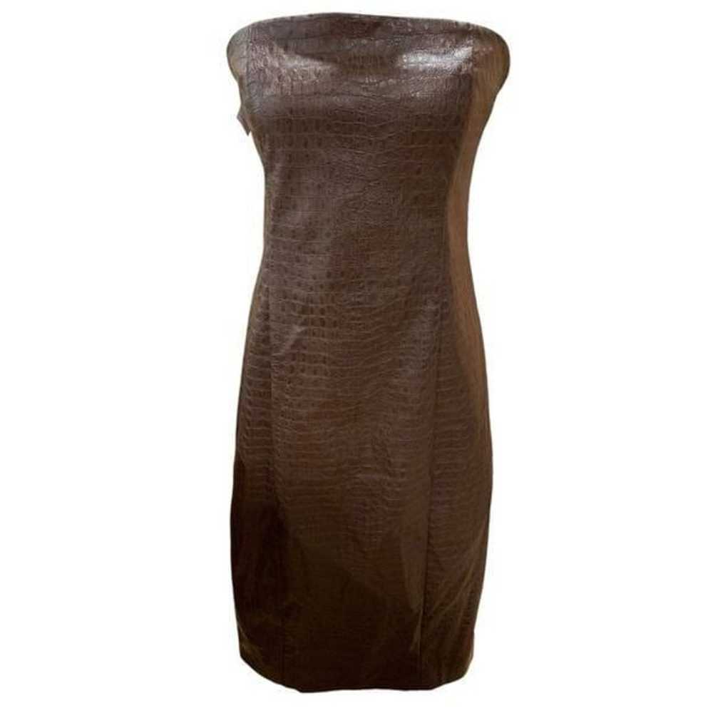 7 For All Mankind Strapless Dress Faux Leather Cr… - image 1