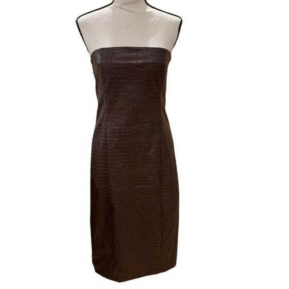 7 For All Mankind Strapless Dress Faux Leather Cr… - image 2