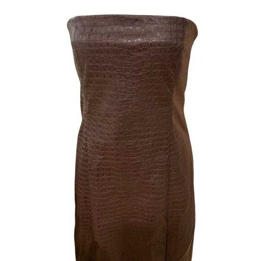 7 For All Mankind Strapless Dress Faux Leather Cr… - image 6