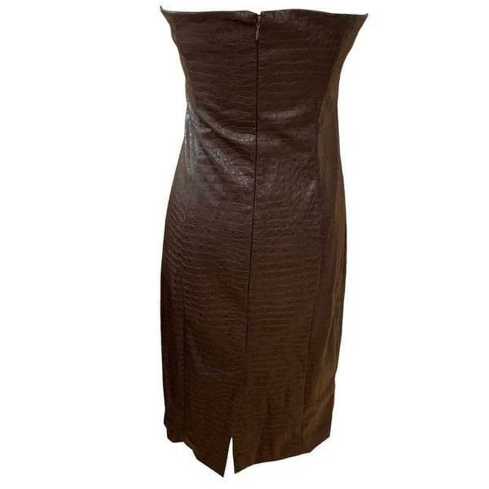 7 For All Mankind Strapless Dress Faux Leather Cr… - image 7