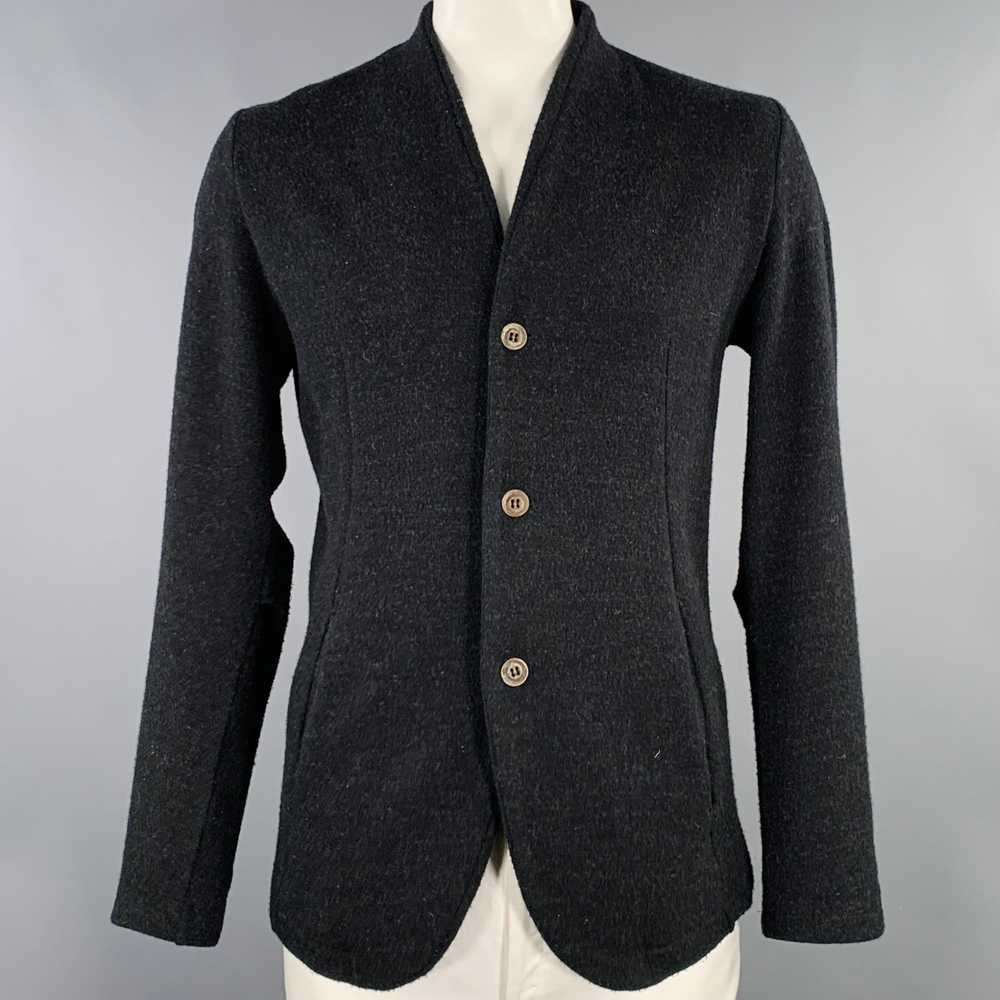 Designer THE VIRIDI-ANNE Black Wool Cotton Collar… - image 1