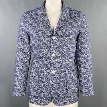 Engineered Garments Blue White Floral Textured Ja… - image 1