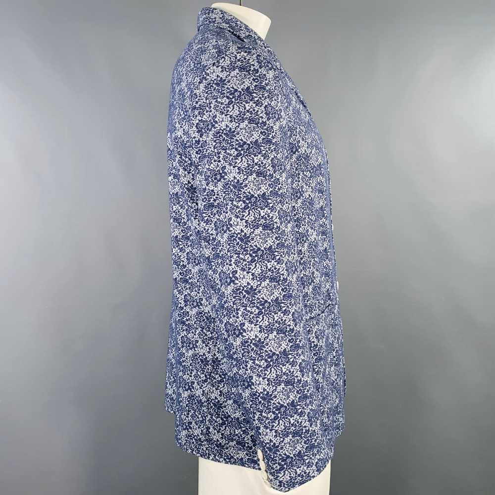 Engineered Garments Blue White Floral Textured Ja… - image 3