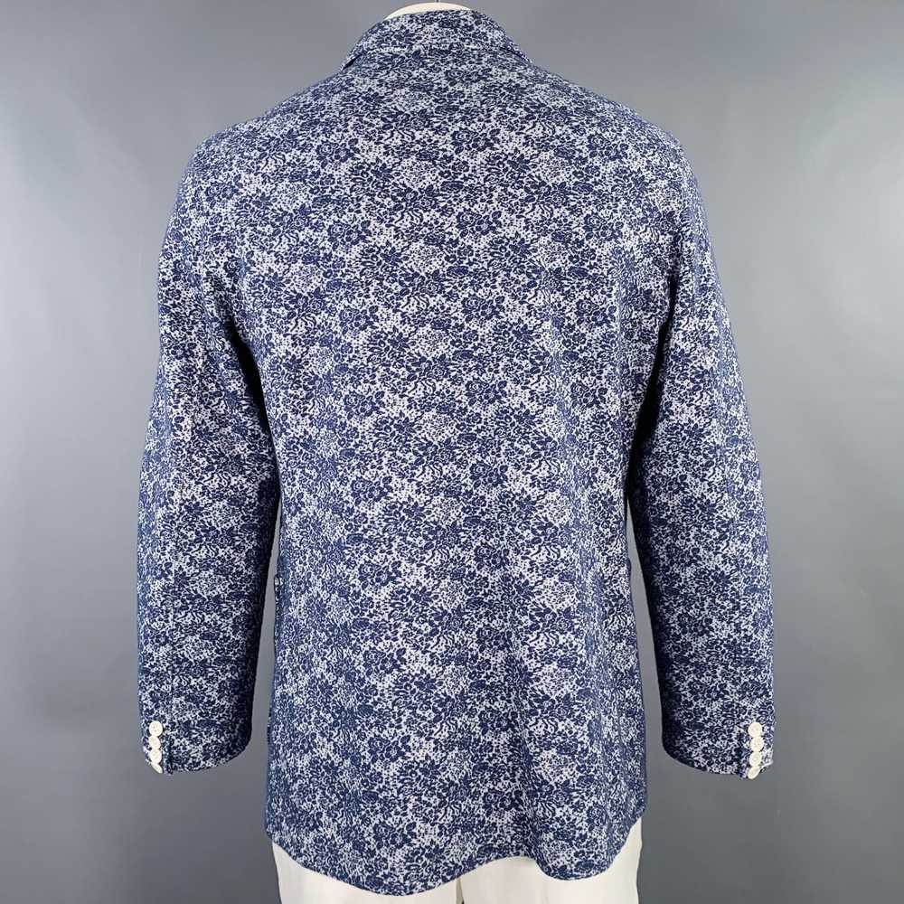 Engineered Garments Blue White Floral Textured Ja… - image 4