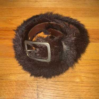 Dries Van Noten Leather Fur Belt