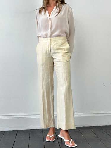 Max Mara Linen Silk Low Waist Crinkle Trousers - … - image 1