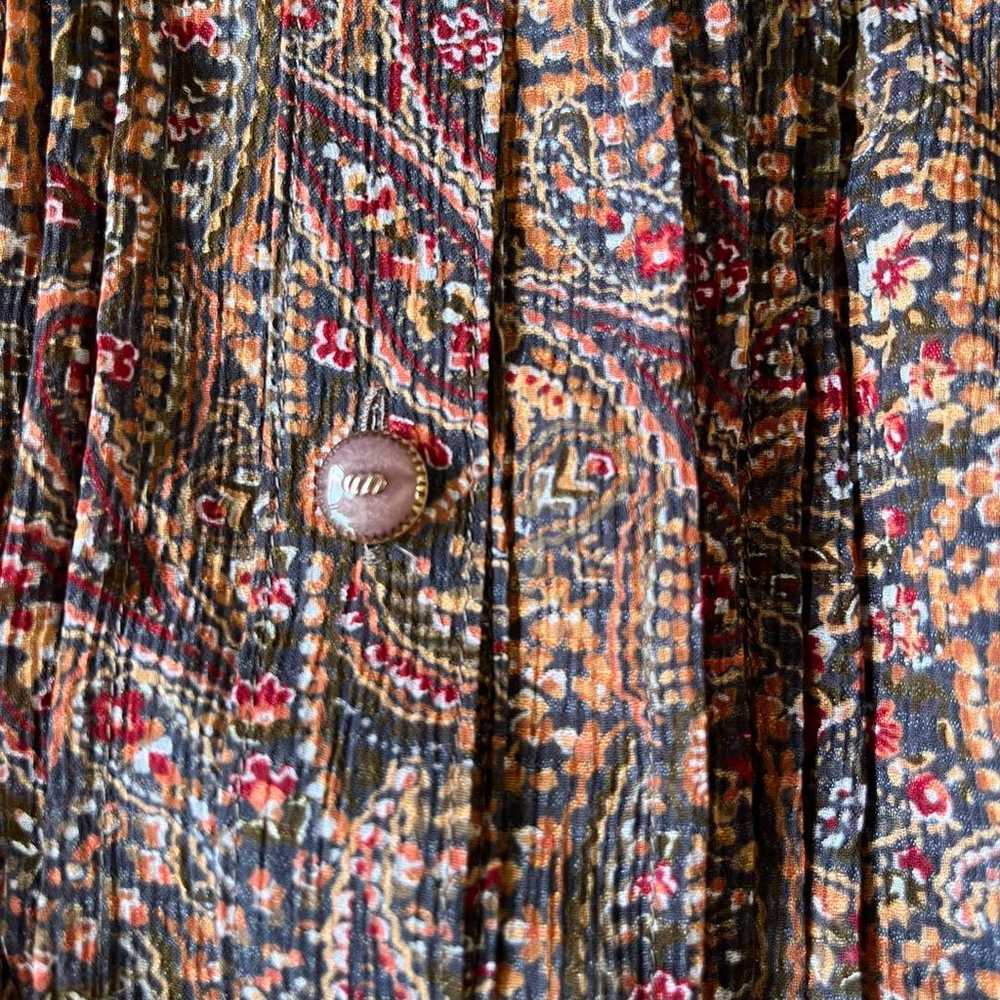 Showa retro paisley pattern long-sleeved long one… - image 6