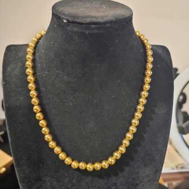 Vintage MONET goldtone metal ball necklace - image 1