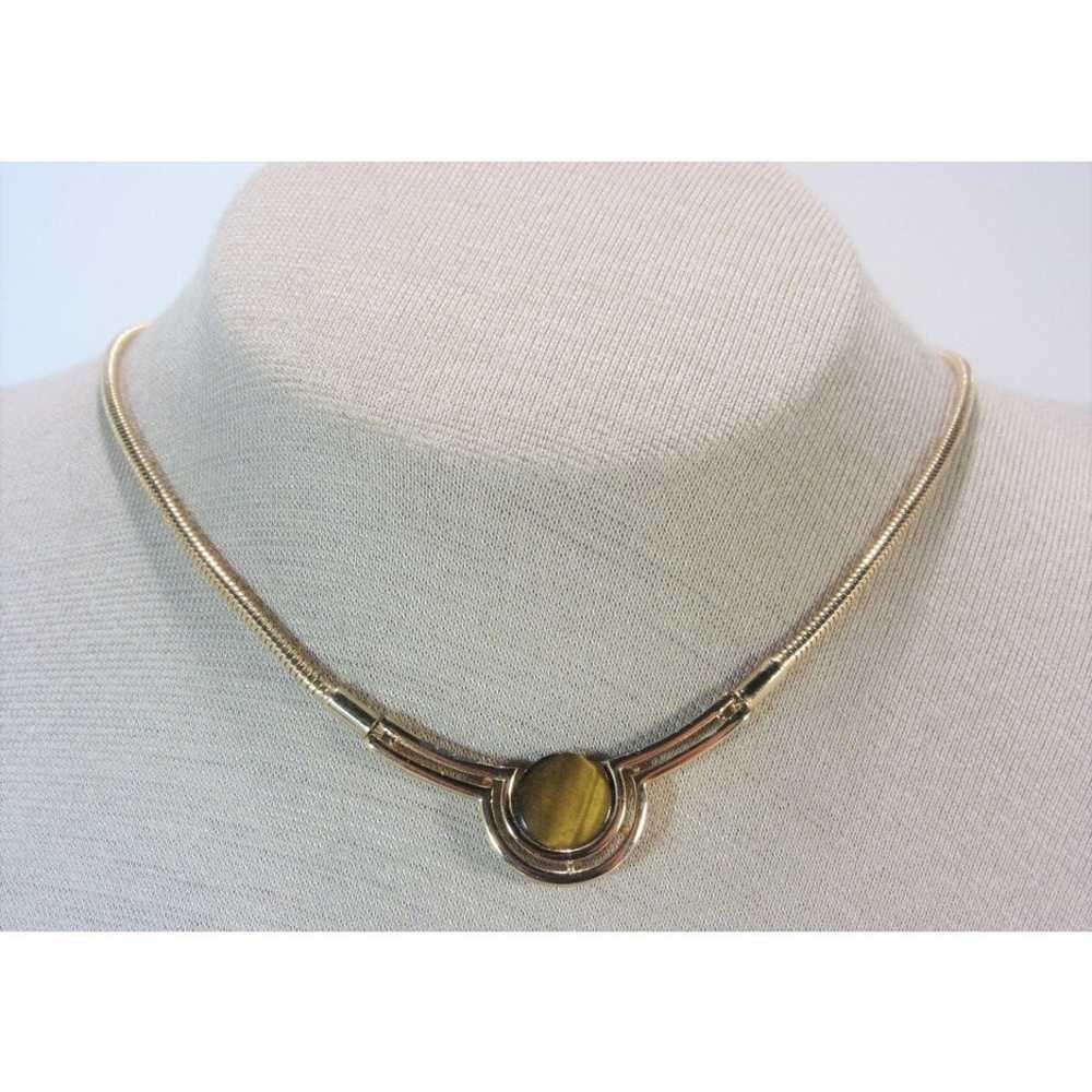 Vintage Tiger Eye Necklace, Signed CCi Carat Crea… - image 1