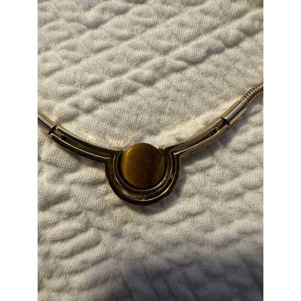 Vintage Tiger Eye Necklace, Signed CCi Carat Crea… - image 4