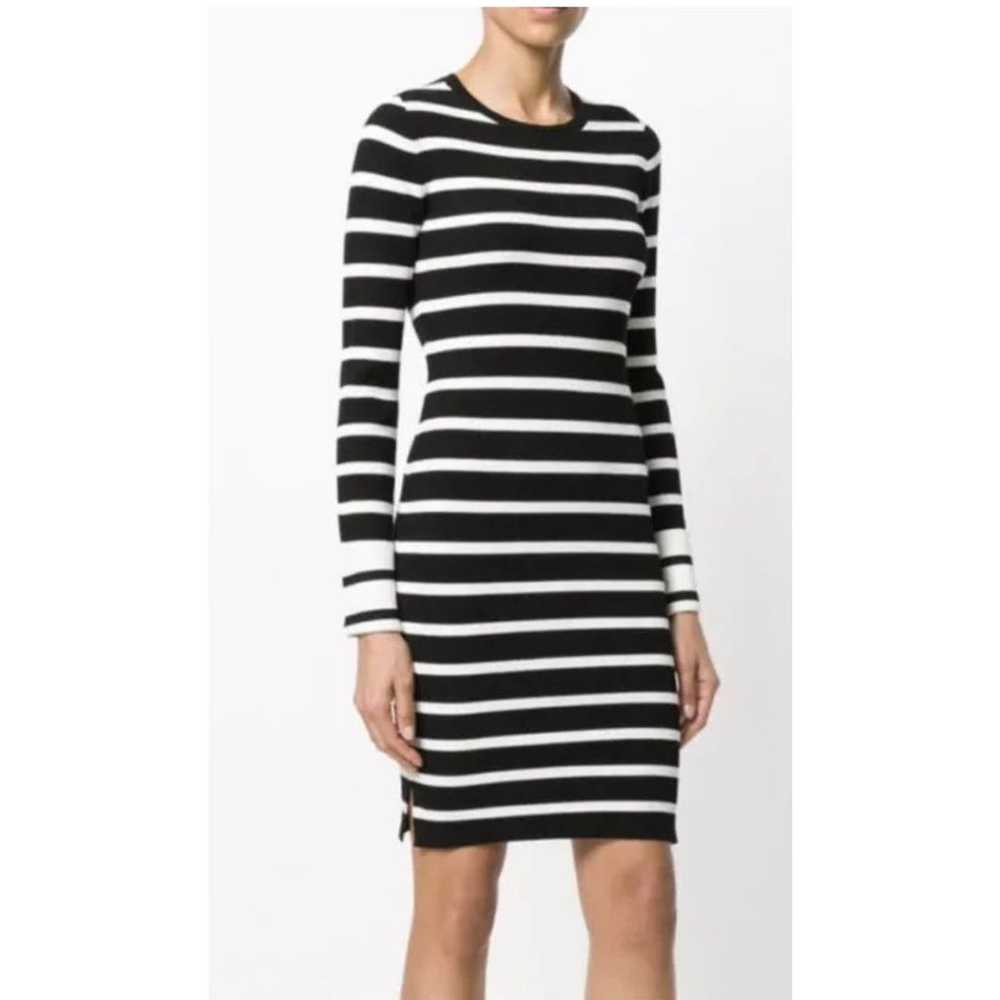 Theory Black & White Stripe Crewneck Fitted Mini … - image 2