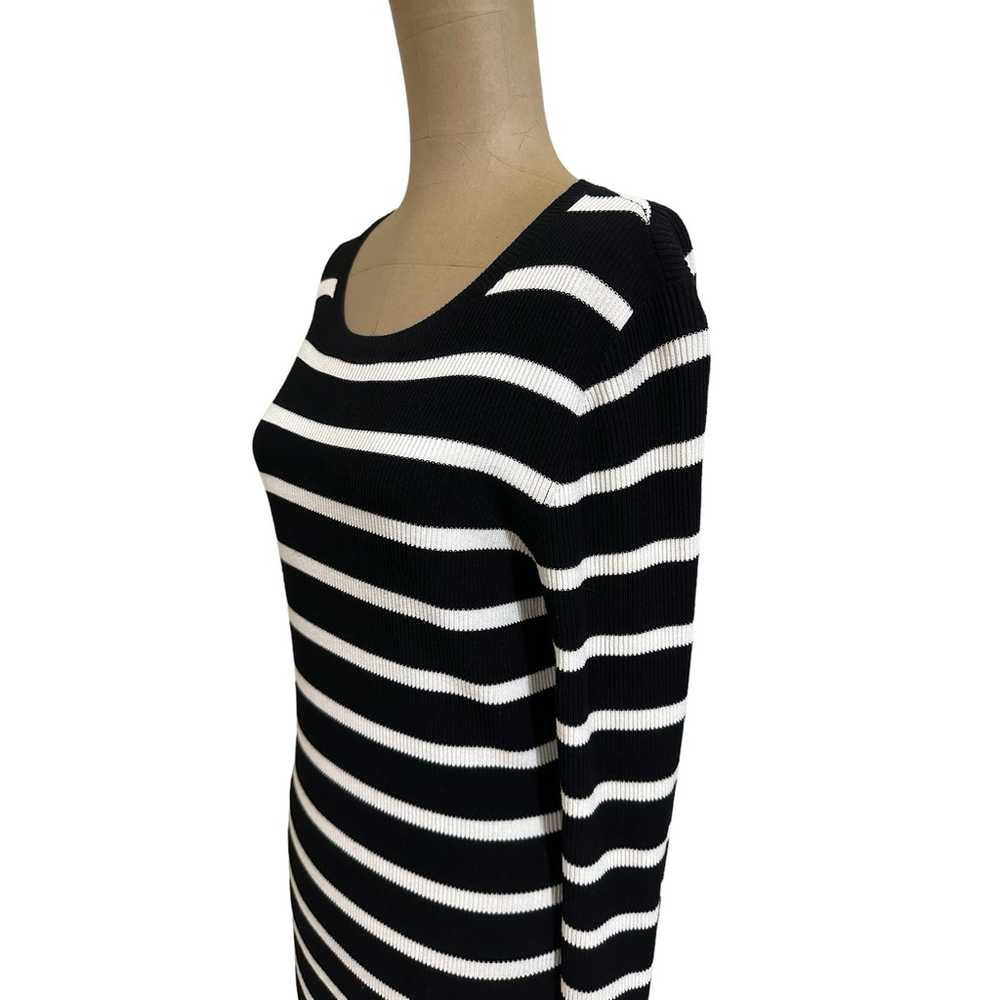 Theory Black & White Stripe Crewneck Fitted Mini … - image 8