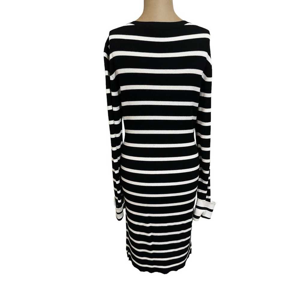 Theory Black & White Stripe Crewneck Fitted Mini … - image 9