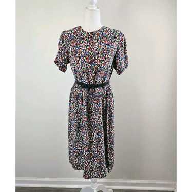 Vintage Albert Nipon 100% SILK DRESS Kaleidoscope… - image 1