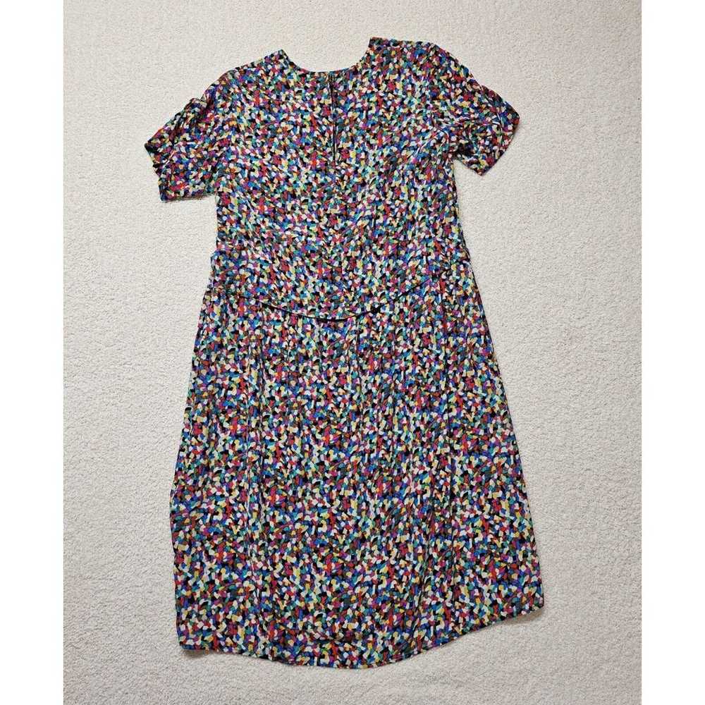 Vintage Albert Nipon 100% SILK DRESS Kaleidoscope… - image 5