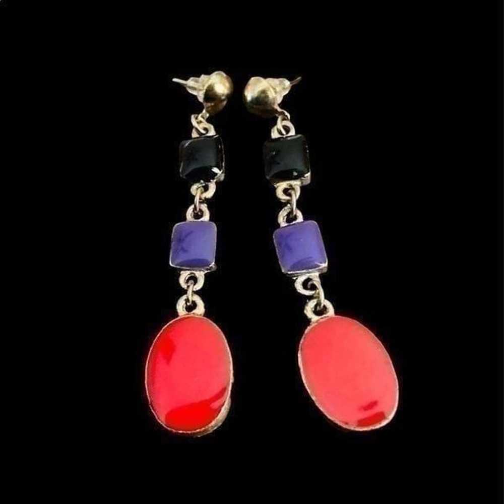 Vintage 3 Tier Dangle Earrings - image 5