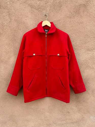 1950's Woolrich 100% Wool Red Jacket with Concho B