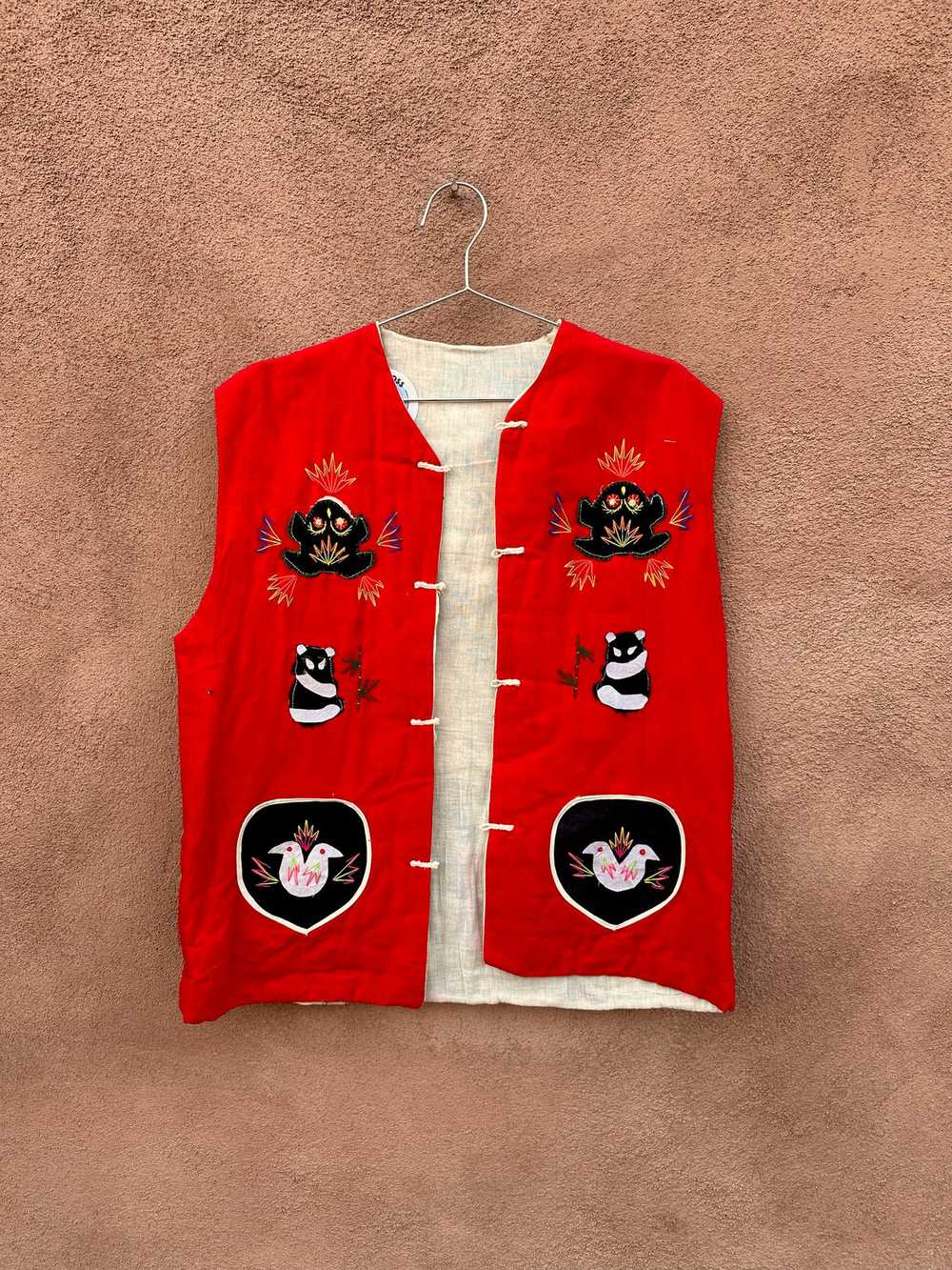 Wild Patchwork Vest with Patch Animals & Embroide… - image 1