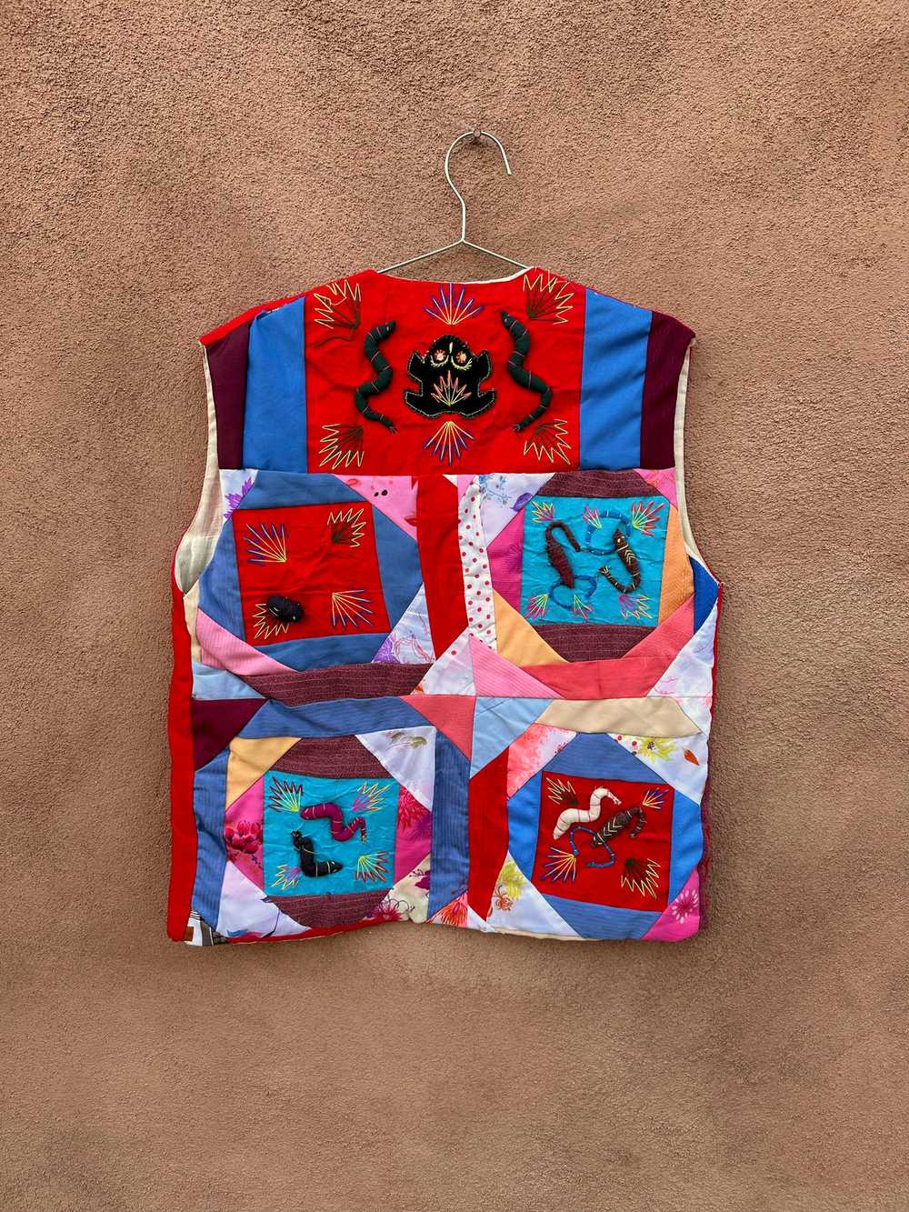 Wild Patchwork Vest with Patch Animals & Embroide… - image 2