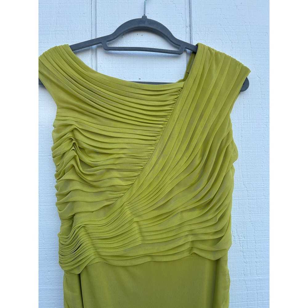 Tadashi Shoji Green Chartreuse Ruched Mesh Cockta… - image 4