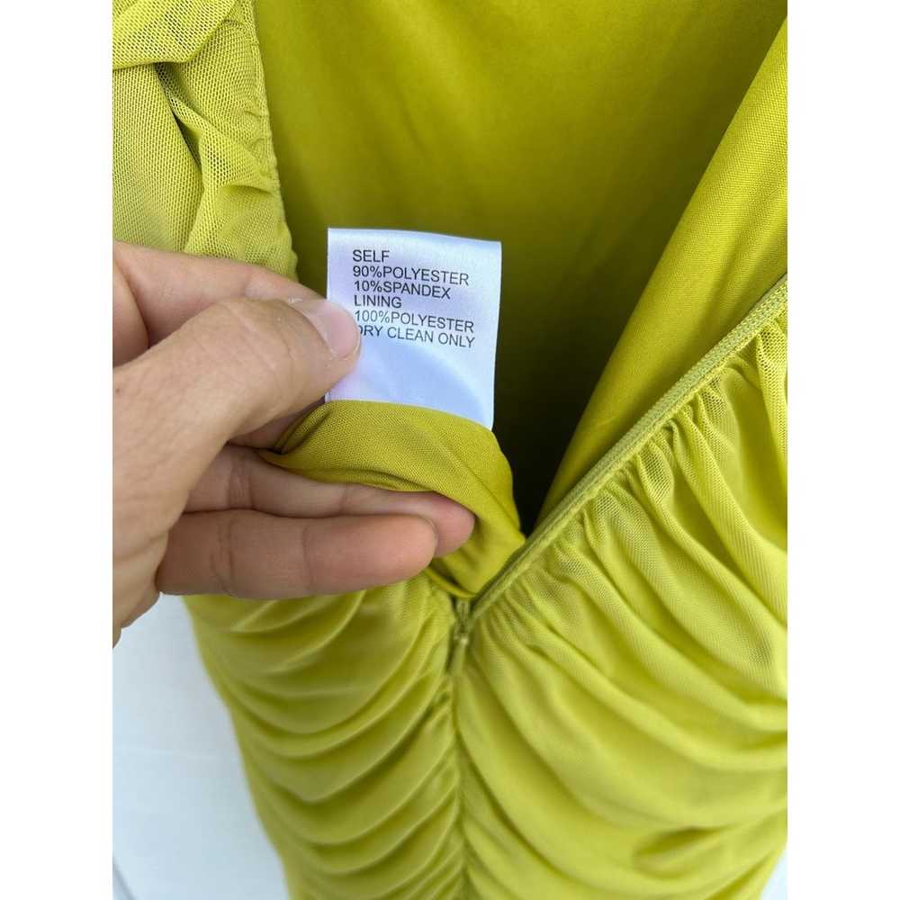 Tadashi Shoji Green Chartreuse Ruched Mesh Cockta… - image 8