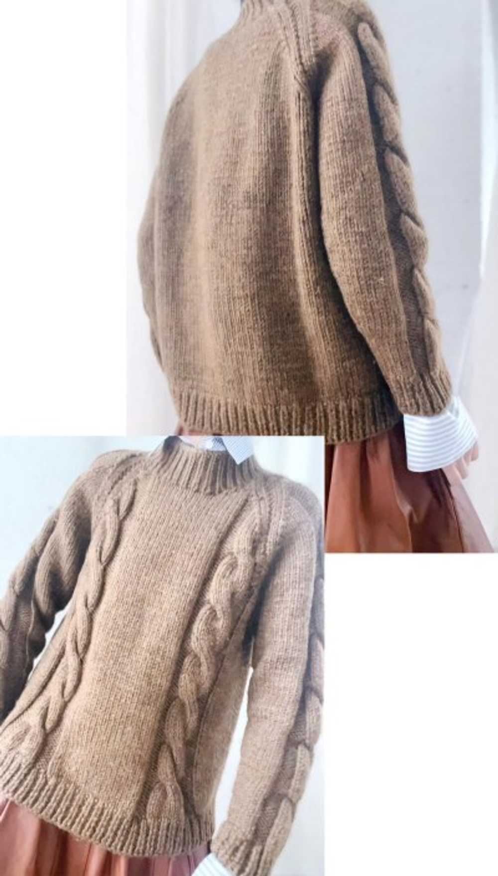 olive Irish wool cable knit jumper - image 4