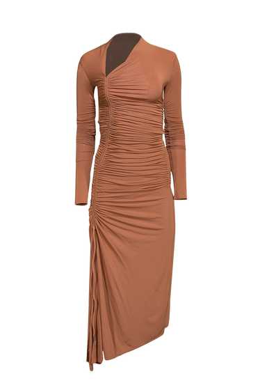 A.L.C. - Tan Ruched Long Sleeve Midi Dress Sz XS