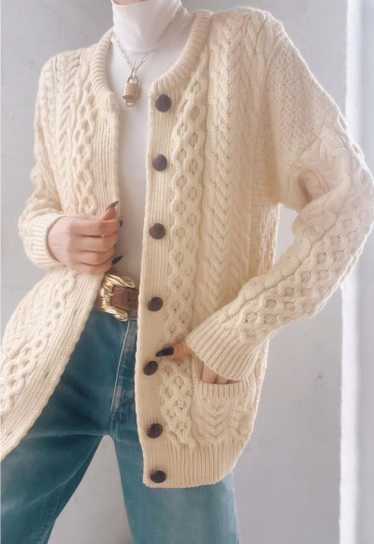 crème cable knit cardigan