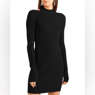 Helmut Lang Ribbed Turtleneck Dress Size Large - image 1