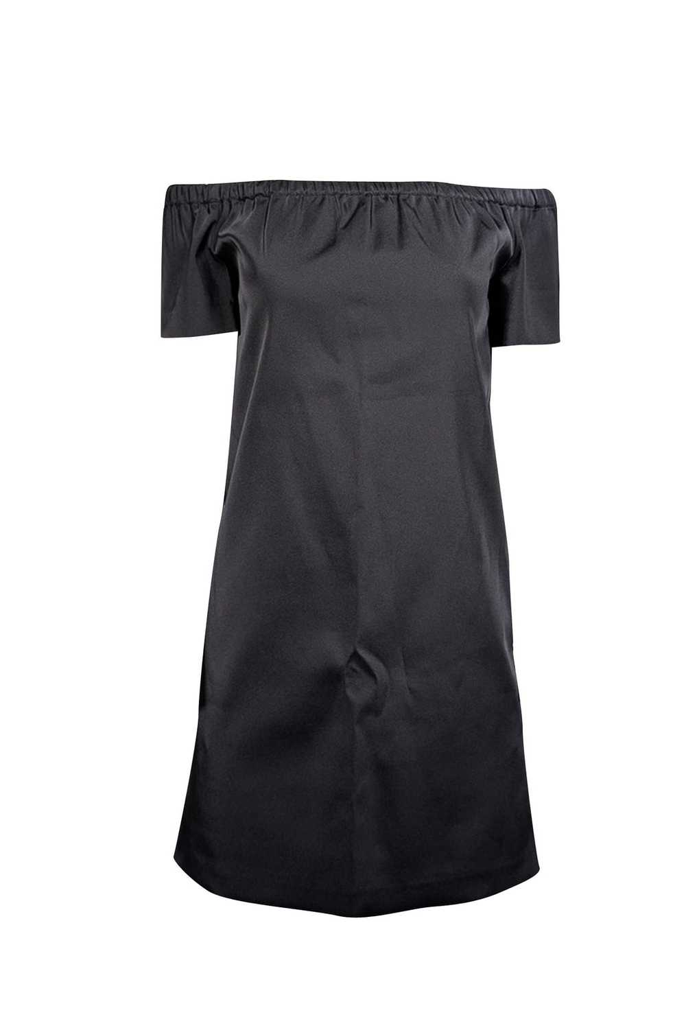 Maje - Black Satin Off The Shoulder Dress Sz 4 - image 1