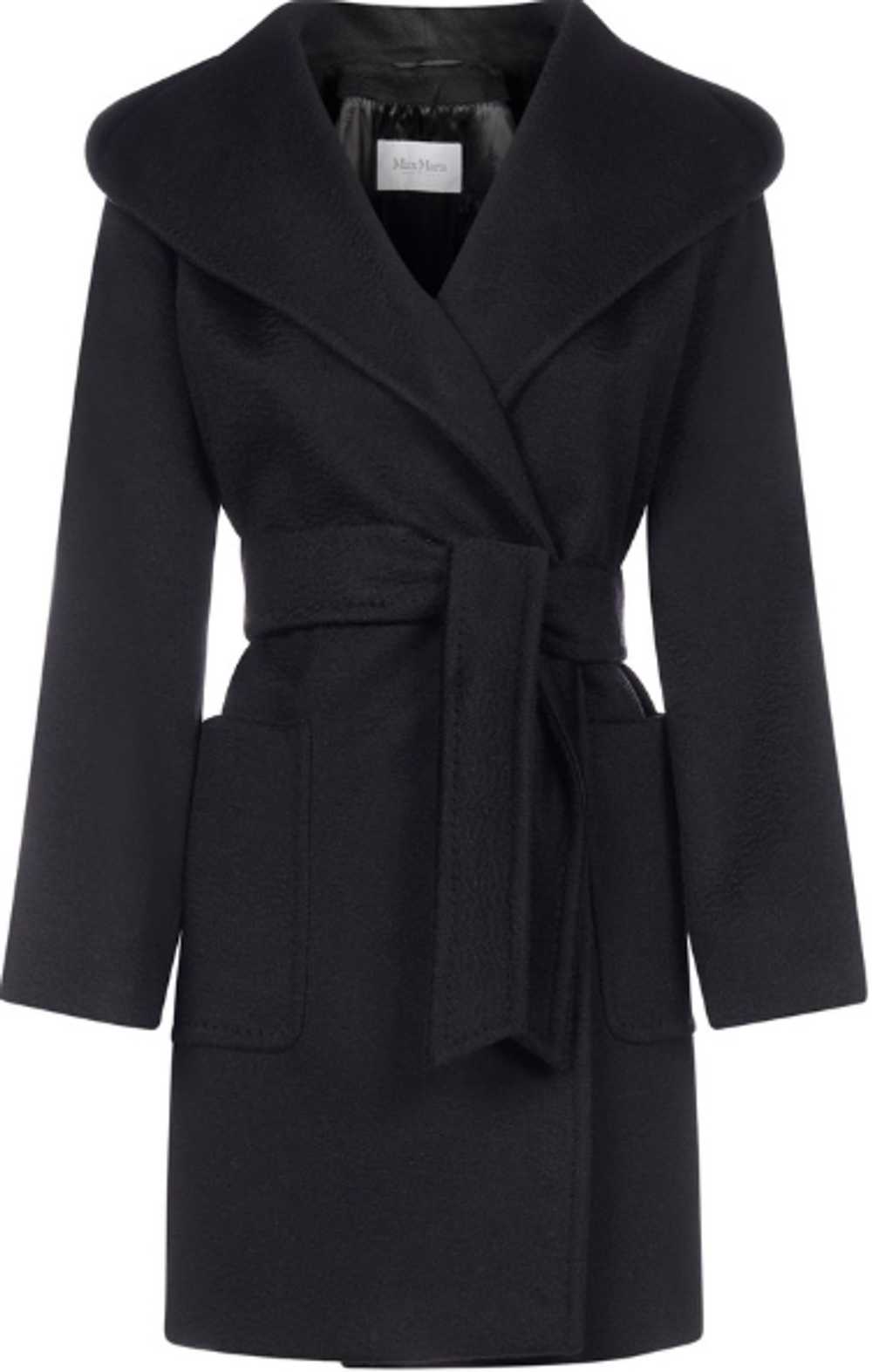 Product Details Max Mara Black Hooded Wool Coat - image 1