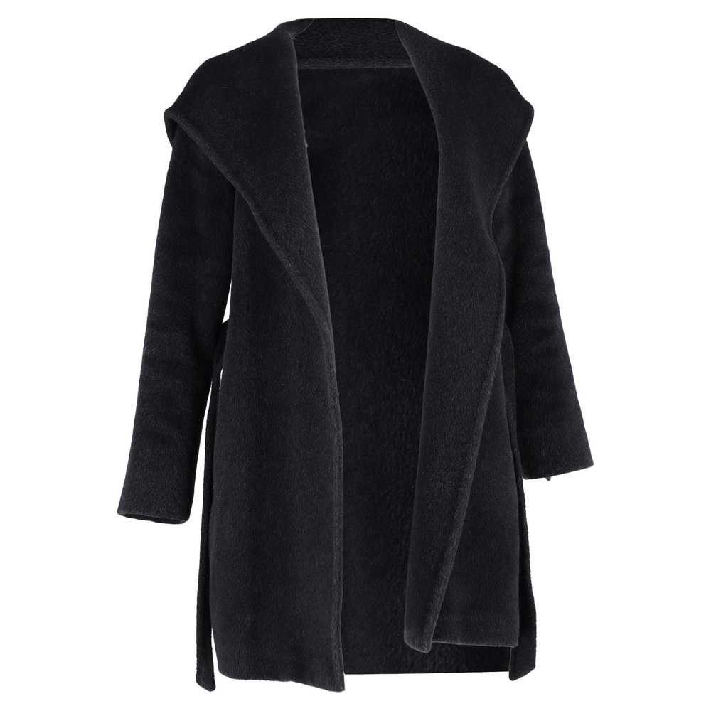 Product Details Max Mara Black Hooded Wool Coat - image 2