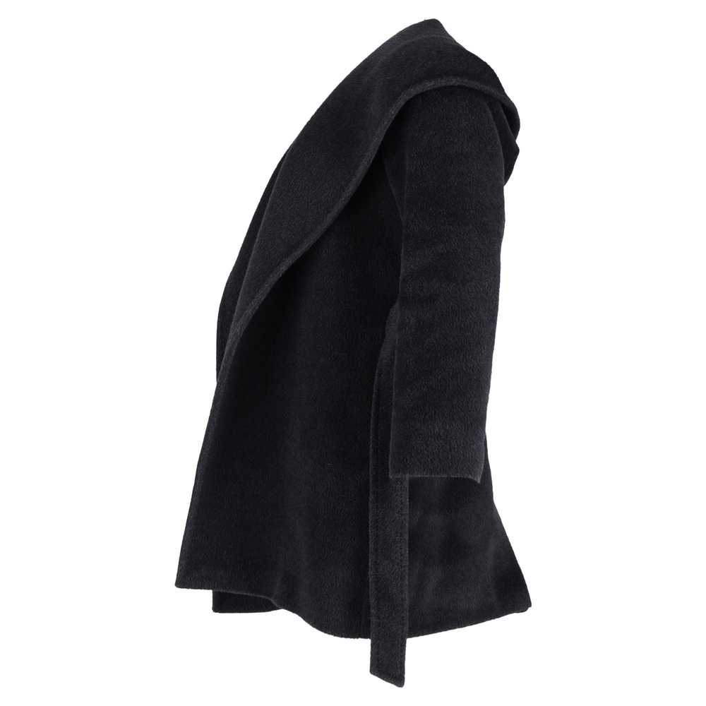 Product Details Max Mara Black Hooded Wool Coat - image 3