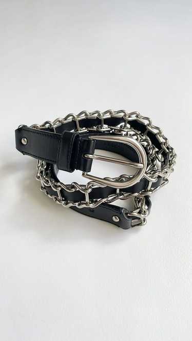 Miu Miu × Prada Miu Miu Metal Chain Black Leather 