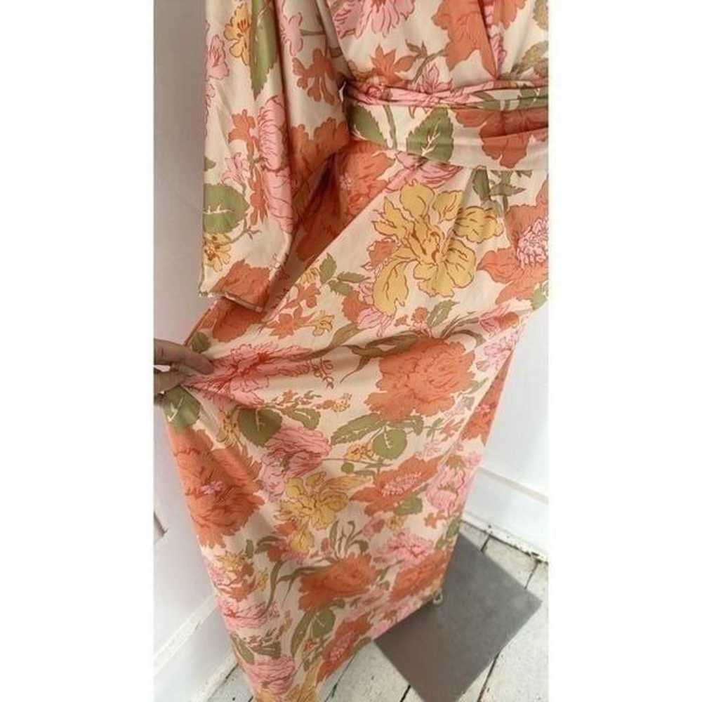 Vintage Large Scale Floral Maxi Dress With Dolman… - image 2