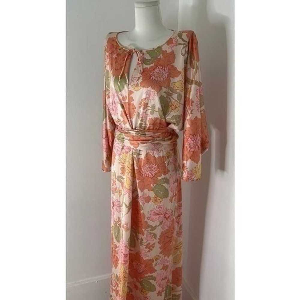 Vintage Large Scale Floral Maxi Dress With Dolman… - image 4