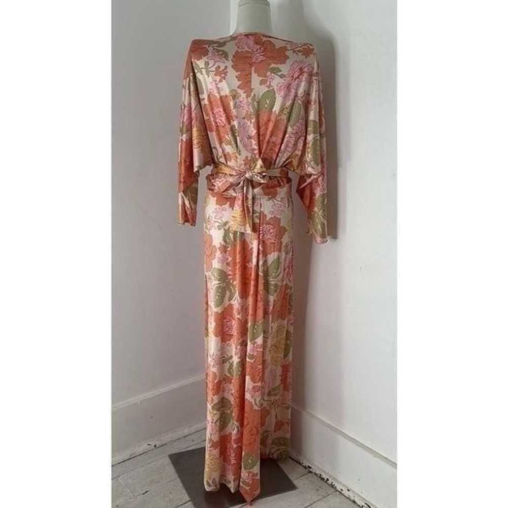 Vintage Large Scale Floral Maxi Dress With Dolman… - image 5