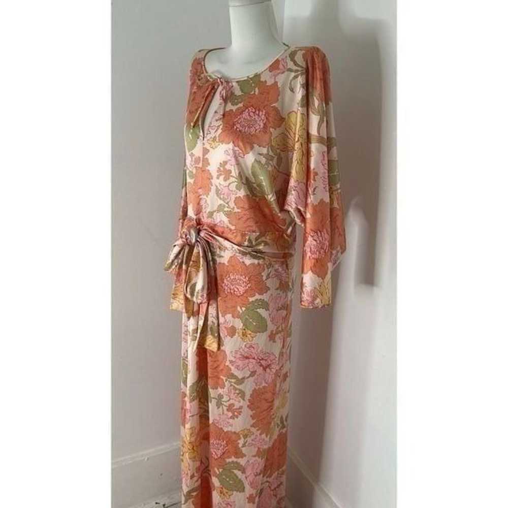 Vintage Large Scale Floral Maxi Dress With Dolman… - image 6