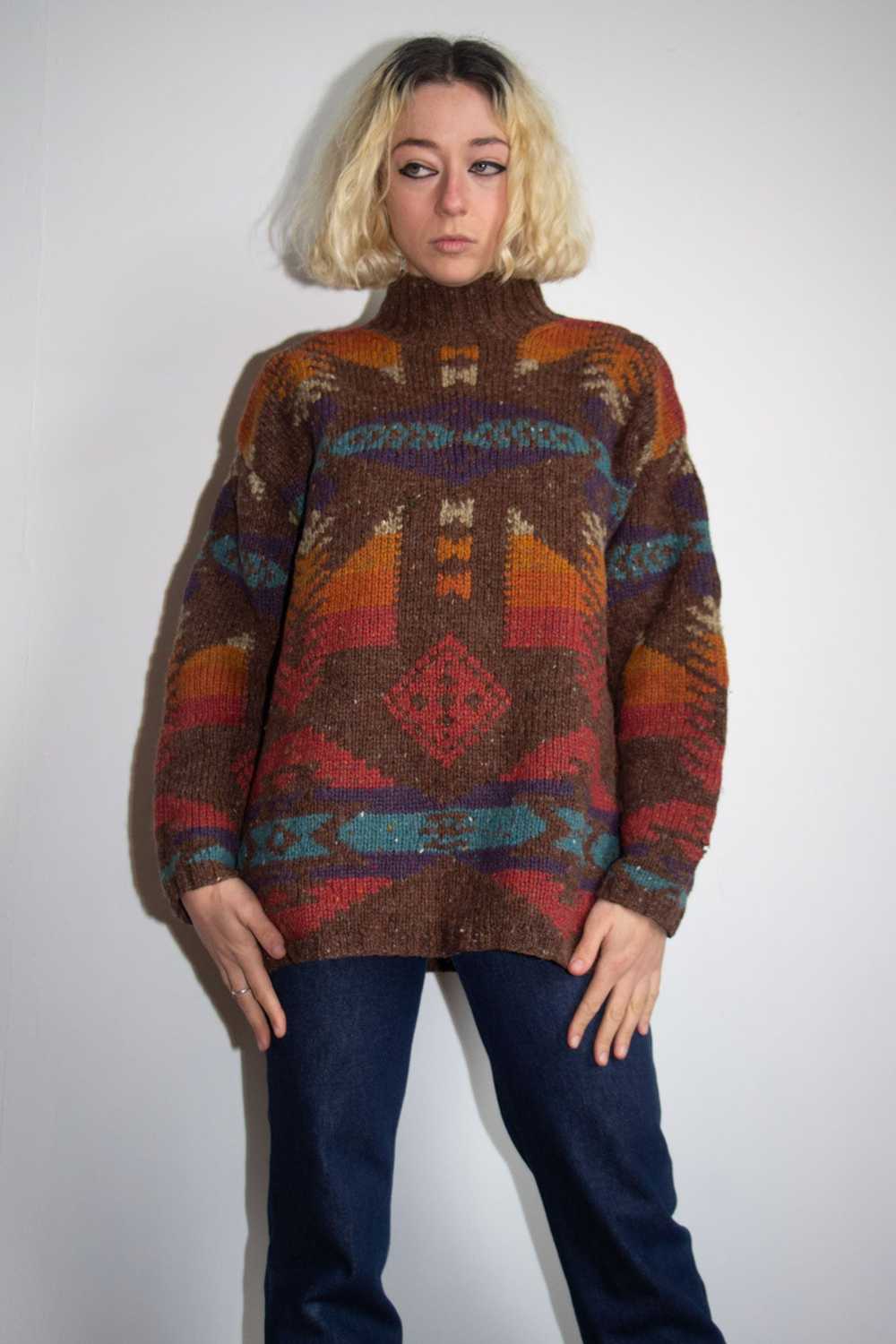 Vintage Ralph Lauren Hand Knit Wool and Silk Swea… - image 1