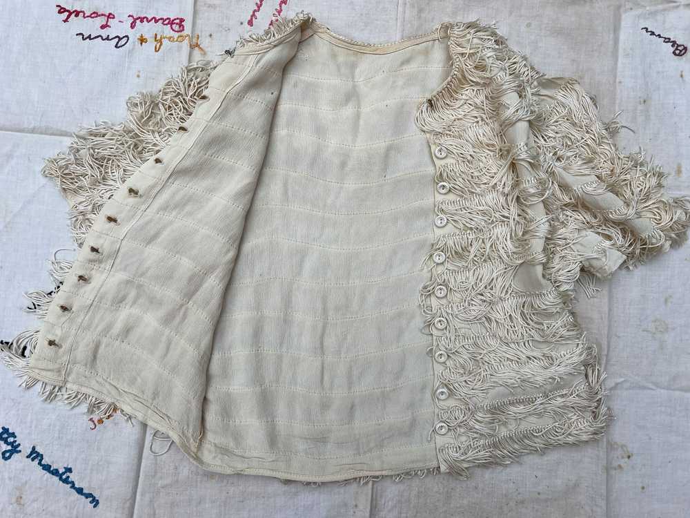 Vintage 1930's White Fringe Blouse - image 11