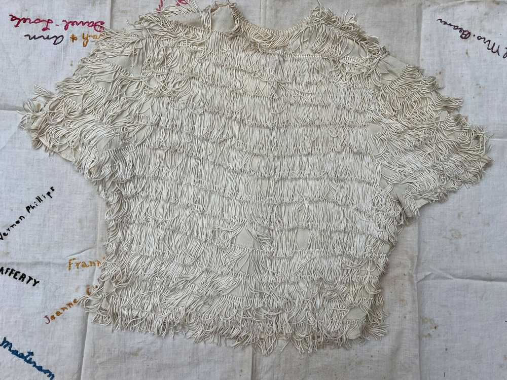 Vintage 1930's White Fringe Blouse - image 12