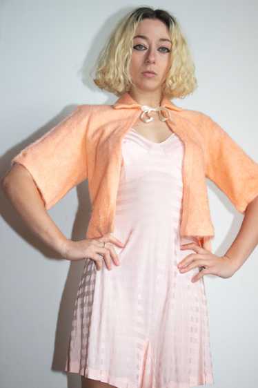 Vintage 1930's - 1940's Peachy Pink Knit Jacket, W