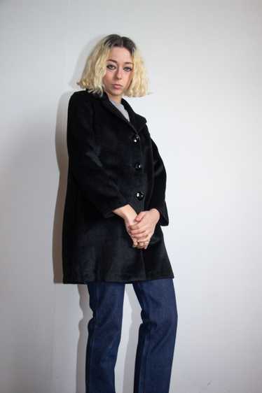 Vintage 1960's Black Mohair Coat