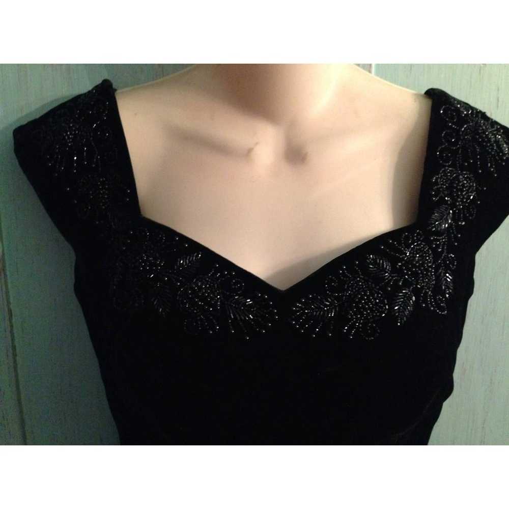 Vintage 50s/60s Custom Velvet Jet Beaded Sweethea… - image 2