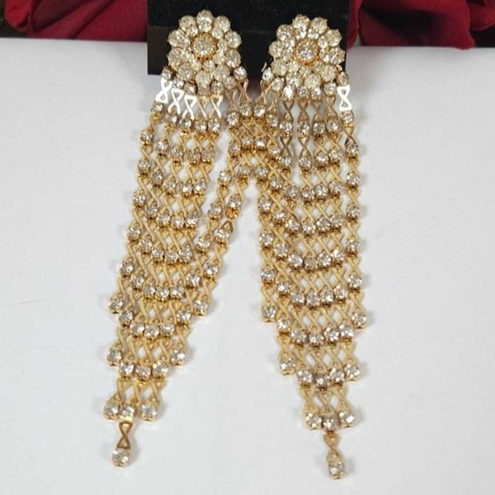 Stunning Vintage Crystal Flower & Gold Figured 8 … - image 1