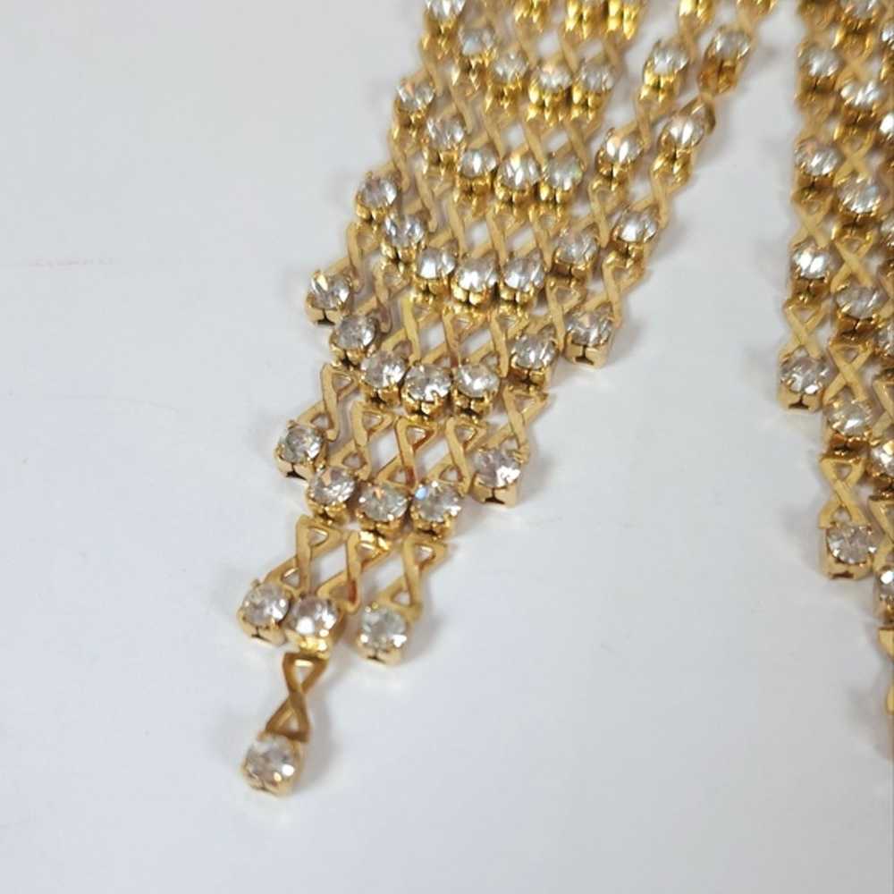 Stunning Vintage Crystal Flower & Gold Figured 8 … - image 2