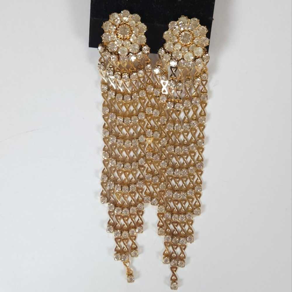 Stunning Vintage Crystal Flower & Gold Figured 8 … - image 6