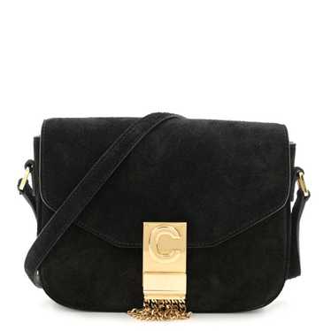 CELINE Suede Small Pampille C Bag Black