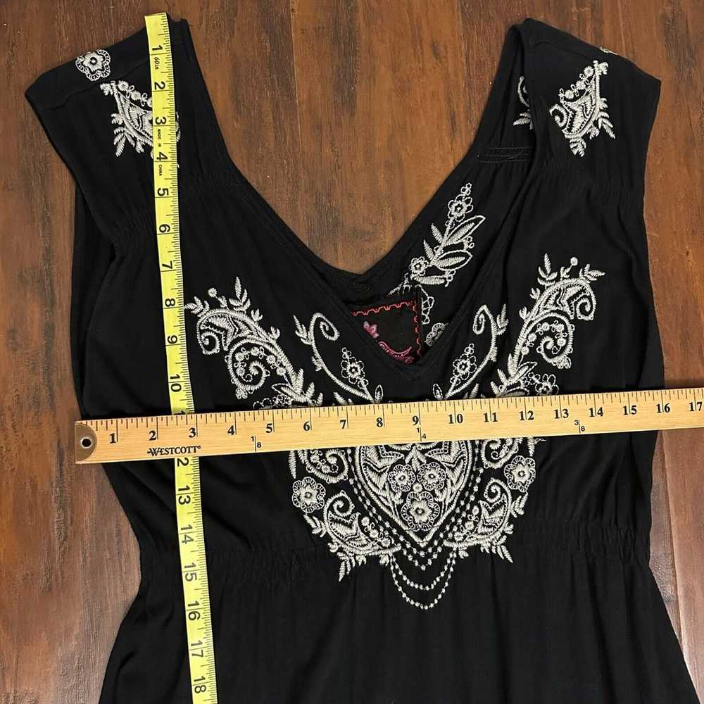 JOHNNY WAS LA Julien Embroidered Maxi Dress Black… - image 11